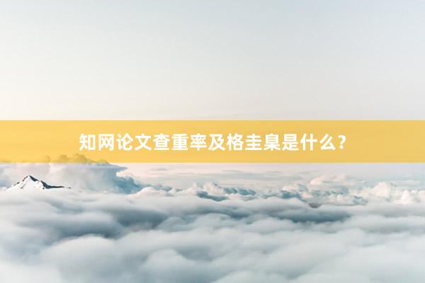 知网论文查重率及格圭臬是什么？